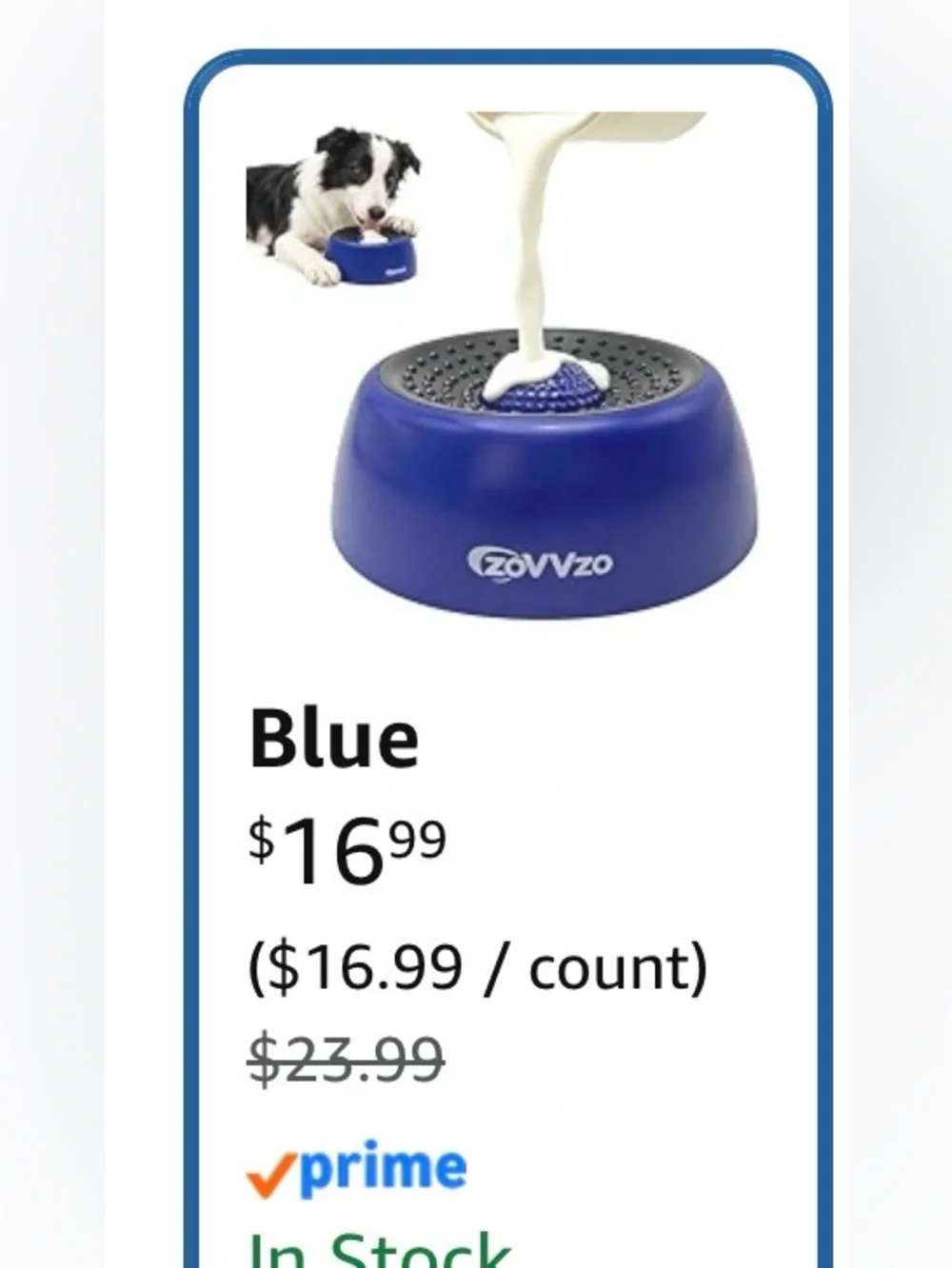 Blue Slow-Feed Dog Bowl